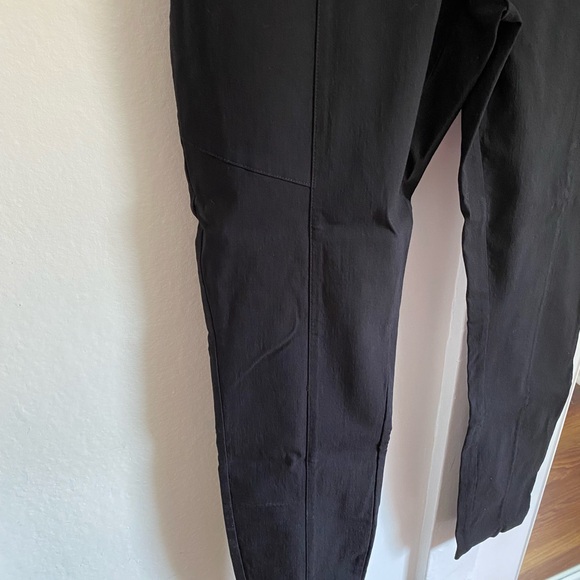 Thick tight nylon stretch black slip on legging pants - Picture 5 of 8